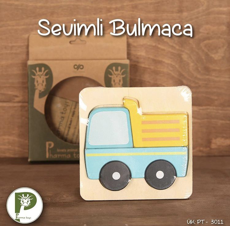 ahşap puzzle bulmaca Sevimli Kamyon Bulmaca - Görsel 1